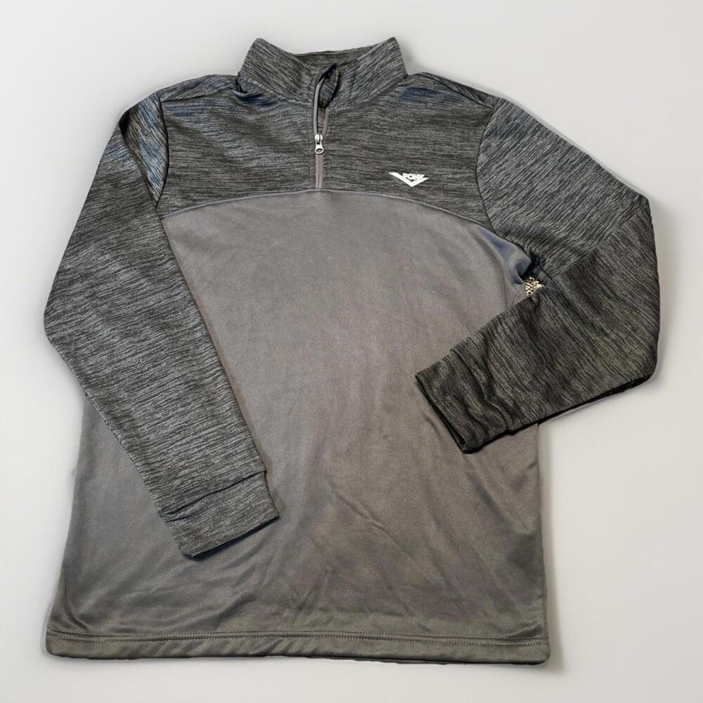 Pony Brand Mens 1/4‎ Zip Sweatshirt Pullover Dark Gray Black Medium